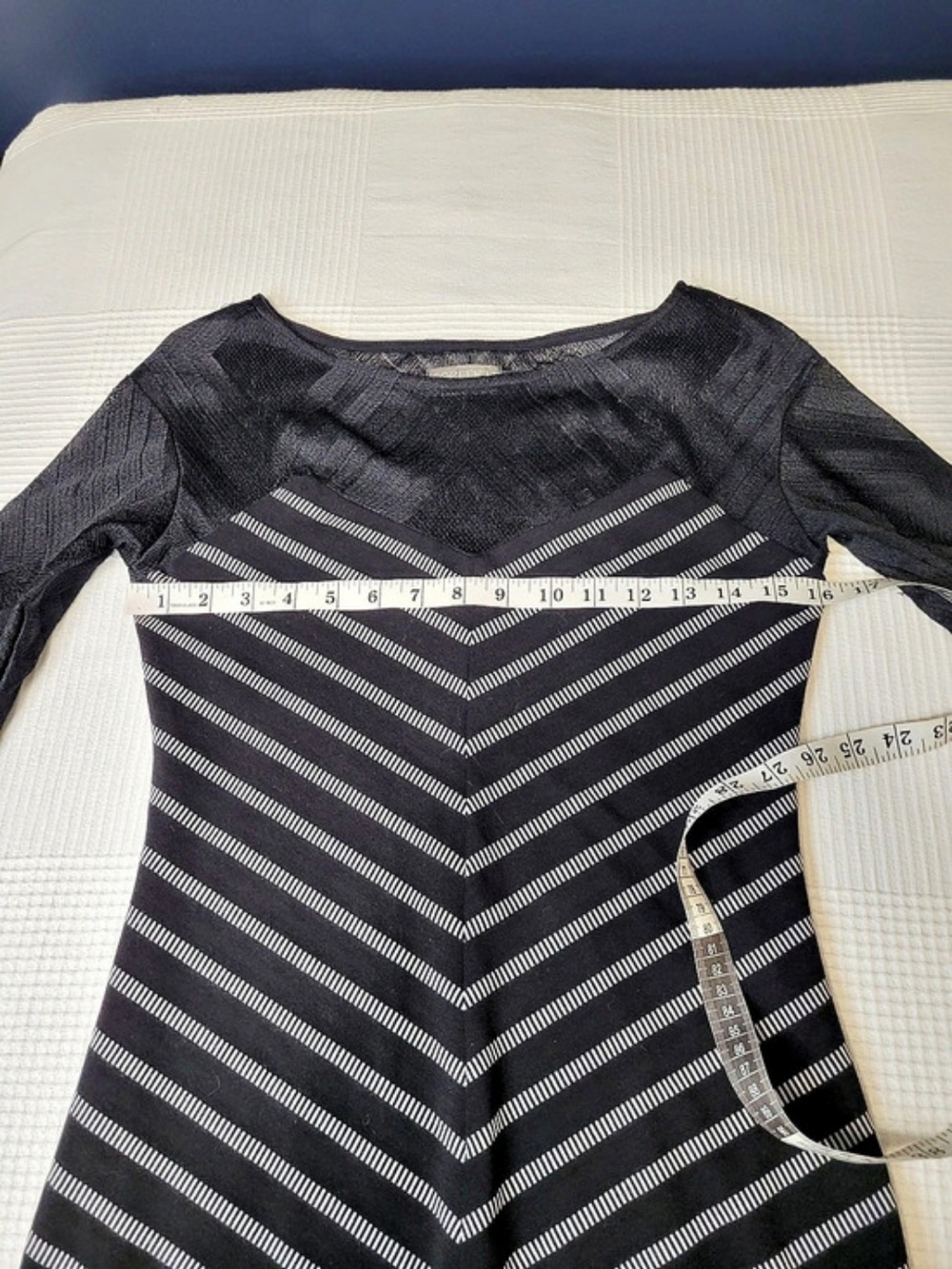 COKLUCH Montreal Chevron Stripe Mesh Illusion Knit Dress Size S  ***See Notes** - Picture 6 of 13